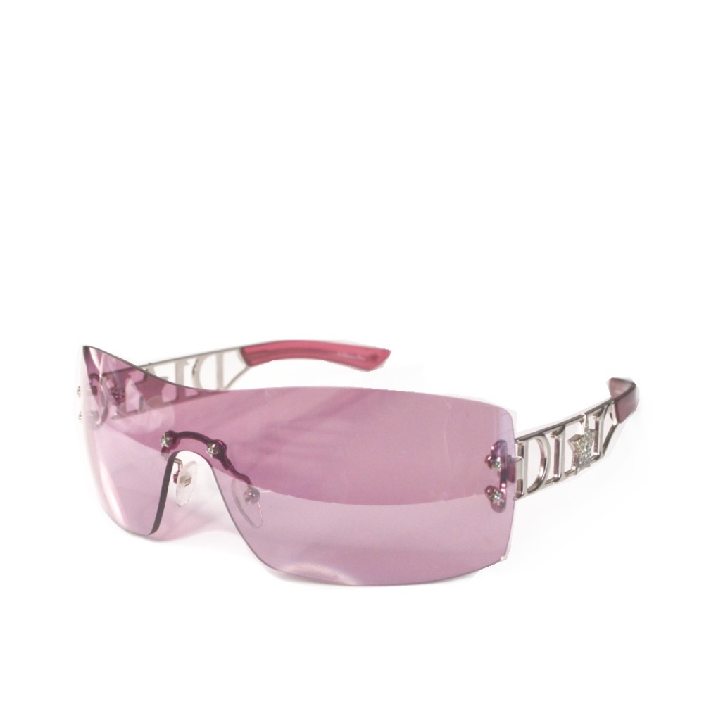 Authentic Vintage Dior Pink Rimless Rhinestone Sunglasses
